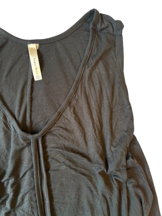 Sugar Rain Tops - Long Black Sleeveless Tunic Size L